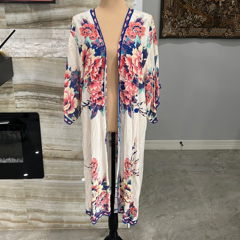 Flying Tomato Open Cardigan Floral Duster. Size‎ M/L